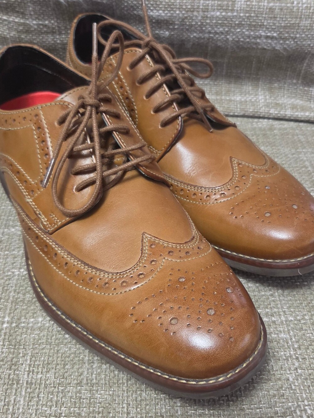 Rockport Style Purpose Men's Wingtip Oxford Leather Dress Shoes Tan 9 M M77063